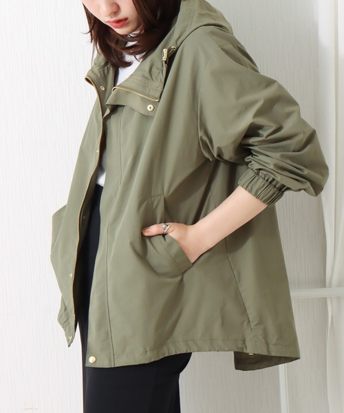 libelle more（リベル モア）の「《撥水加工》 裾ドロストミドル丈ブルゾン（マウンテンパーカー・レディース・カーキ/モカ/ブラック/グレイッシュベージュ/ネイビー/ベージュ・M/L）」の18枚目の写真