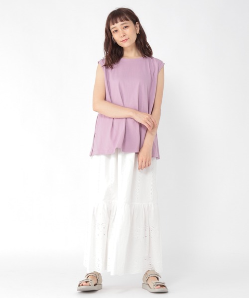 studio CLIP（スタディオクリップ）の「ノースリーブタンクトップ（タンクトップ・レディース・パープル/オフホワイト/ブラック・LARGE/MEDIUM）」の16枚目の写真
