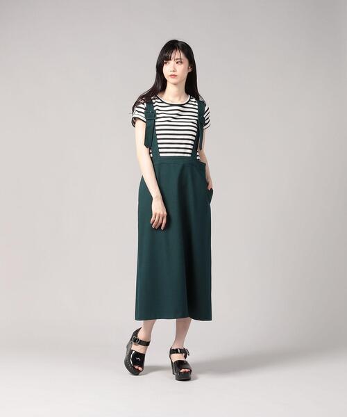 To b. by agnes b.(トゥービーバイアニエスベー)の「WR59 JUPE ジャンパースカート(ジャンパースカート・レディース・グリーン・40/38/36)」の3枚目の写真