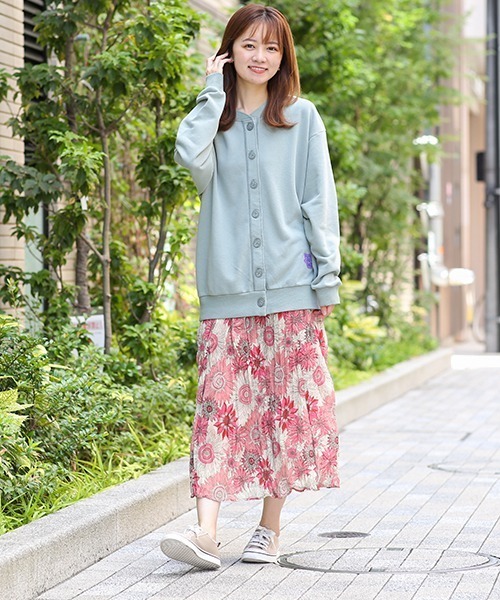 チチカカ（チチカカ）の「リンクルボタニカルスカート（スカート・レディース・ピンク/グリーン/マスタード・FREE）」の4枚目の写真