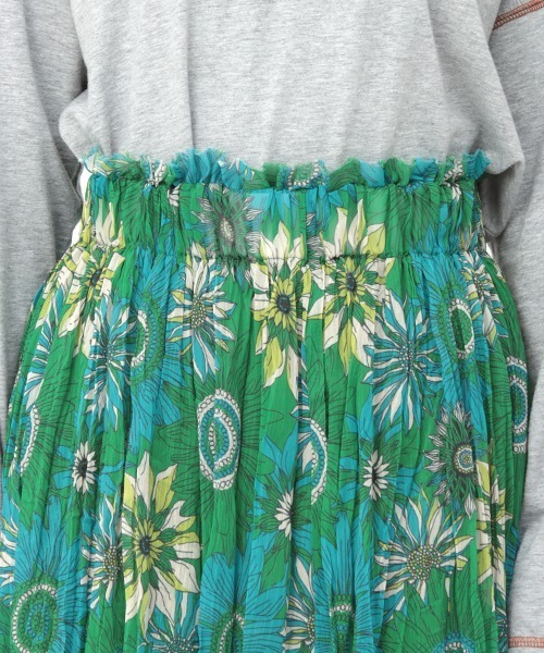 チチカカ（チチカカ）の「リンクルボタニカルスカート（スカート・レディース・ピンク/グリーン/マスタード・FREE）」の12枚目の写真