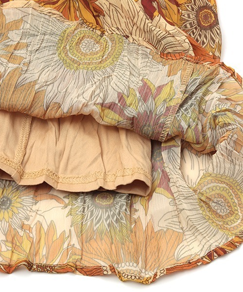 チチカカ（チチカカ）の「リンクルボタニカルスカート（スカート・レディース・ピンク/グリーン/マスタード・FREE）」の18枚目の写真