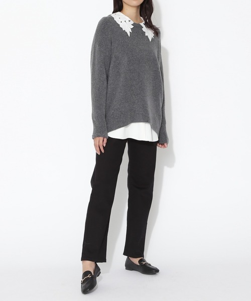 NATURAL BEAUTY BASIC（ナチュラルビューティーベーシック）の「ストレートデニム（デニムパンツ・レディース・ブラック/ネイビー・マルチサイズ）」の3枚目の写真