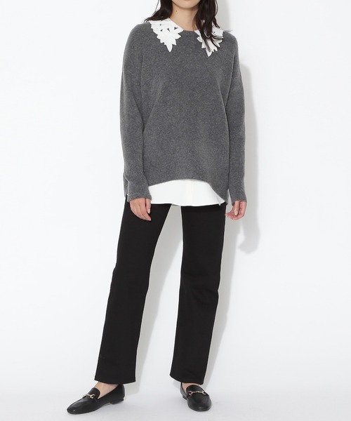 NATURAL BEAUTY BASIC（ナチュラルビューティーベーシック）の「ストレートデニム（デニムパンツ・レディース・ブラック/ネイビー・マルチサイズ）」の6枚目の写真