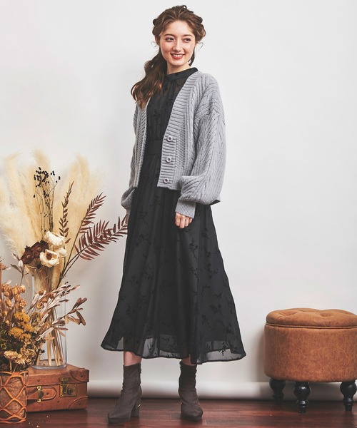 NOELA（ノエラ）の「ケーブル編みカーデ（カーディガン/ボレロ・レディース・ブラウン/オフホワイト/サックスブルー・FREE）」の15枚目の写真