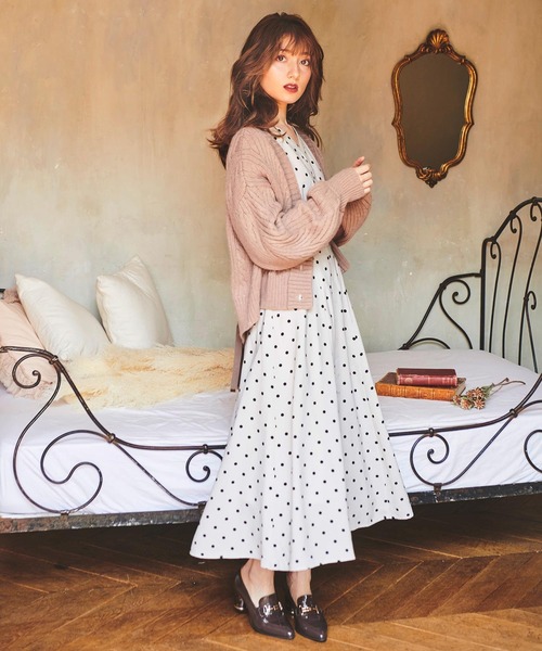 NOELA（ノエラ）の「ケーブル編みカーデ（カーディガン/ボレロ・レディース・ブラウン/オフホワイト/サックスブルー・FREE）」の4枚目の写真