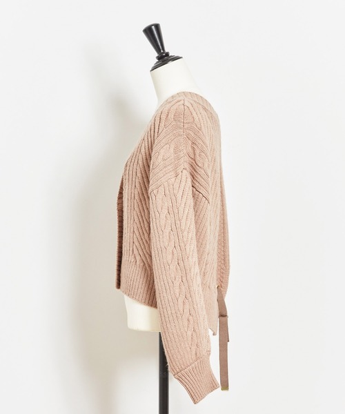 NOELA（ノエラ）の「ケーブル編みカーデ（カーディガン/ボレロ・レディース・ブラウン/オフホワイト/サックスブルー・FREE）」の18枚目の写真