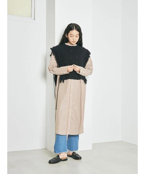 GARAGE OF GOOD CLOTHING（ガレージオブグッドクロージング）の「フリンジケーブルベスト＊（ニット/セーター・レディース・ホワイト/ベージュ系その他2/ブラック・FREE）」の22枚目の写真