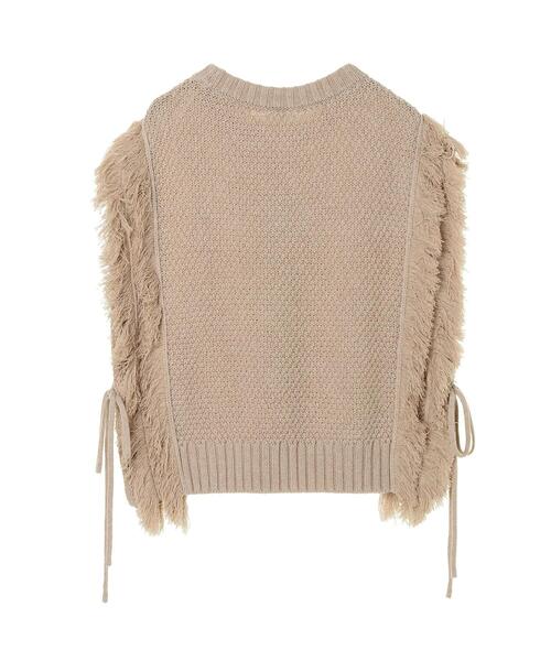 GARAGE OF GOOD CLOTHING（ガレージオブグッドクロージング）の「フリンジケーブルベスト＊（ニット/セーター・レディース・ホワイト/ベージュ系その他2/ブラック・FREE）」の19枚目の写真