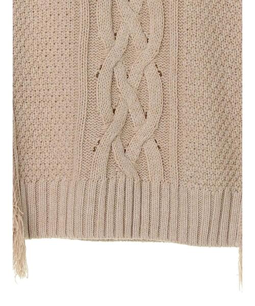 GARAGE OF GOOD CLOTHING（ガレージオブグッドクロージング）の「フリンジケーブルベスト＊（ニット/セーター・レディース・ホワイト/ベージュ系その他2/ブラック・FREE）」の16枚目の写真