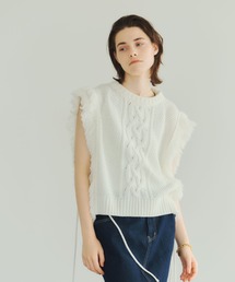 GARAGE OF GOOD CLOTHING | フリンジケーブルベスト＊(ニット/セーター)