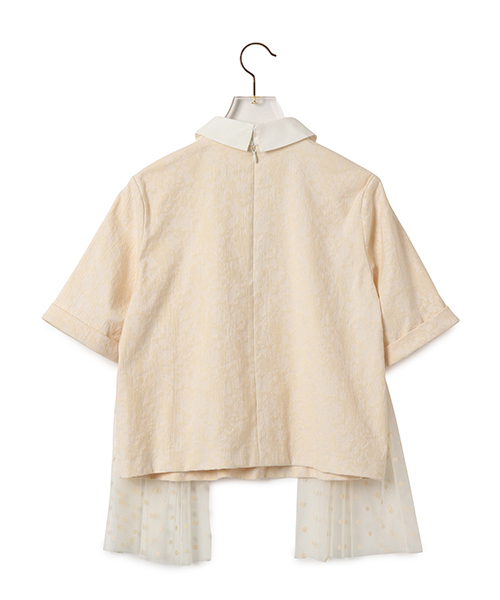 CAROLINA GLASER（カロリナ グレイサー）の「CAROLINA GLASER / ジャカードチュール トップス（シャツ/ブラウス・レディース・クリーム/ネイビー・ONE SIZE）」の20枚目の写真