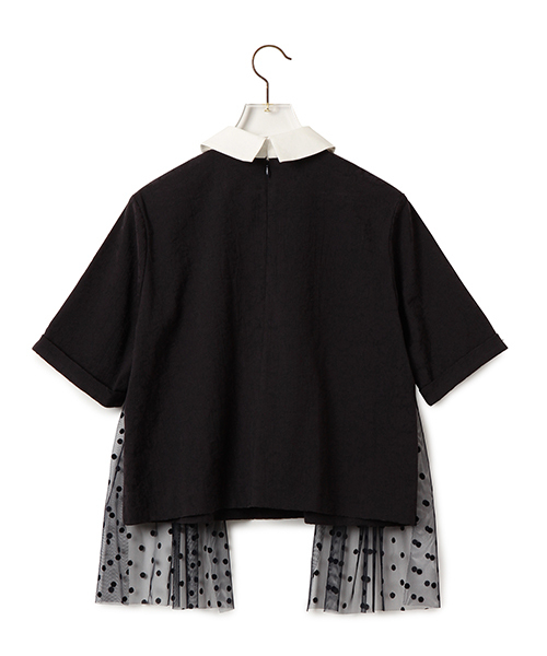 CAROLINA GLASER（カロリナ グレイサー）の「CAROLINA GLASER / ジャカードチュール トップス（シャツ/ブラウス・レディース・クリーム/ネイビー・ONE SIZE）」の15枚目の写真