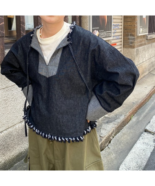 CPCM（シーピーシーエム）の「メキシカンフリンジプルオーバー（Tシャツ/カットソー・レディース・ブラック/ブルー・FREE）」の5枚目の写真