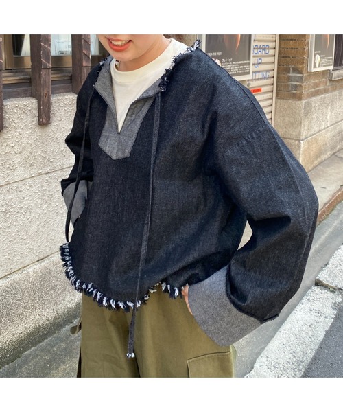 CPCM（シーピーシーエム）の「メキシカンフリンジプルオーバー（Tシャツ/カットソー・レディース・ブラック/ブルー・FREE）」の8枚目の写真