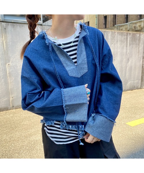 CPCM（シーピーシーエム）の「メキシカンフリンジプルオーバー（Tシャツ/カットソー・レディース・ブラック/ブルー・FREE）」の16枚目の写真