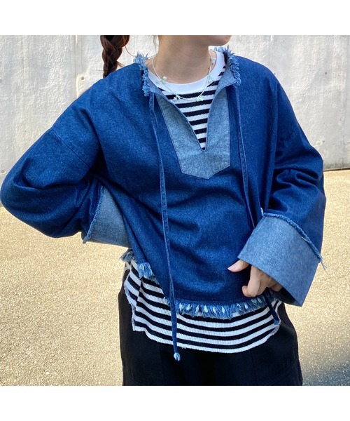 CPCM（シーピーシーエム）の「メキシカンフリンジプルオーバー（Tシャツ/カットソー・レディース・ブラック/ブルー・FREE）」の20枚目の写真