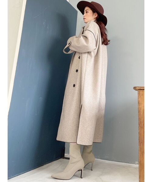 GYDA（ジェイダ）の「リブニットソックスショートブーツ（ブーツ・レディース・ブラック/ベージュ・MEDIUM/LARGE/SMALL）」の13枚目の写真