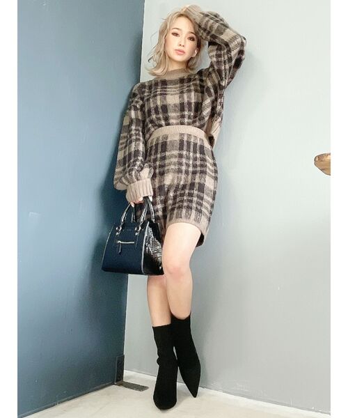 GYDA（ジェイダ）の「リブニットソックスショートブーツ（ブーツ・レディース・ブラック/ベージュ・MEDIUM/LARGE/SMALL）」の12枚目の写真