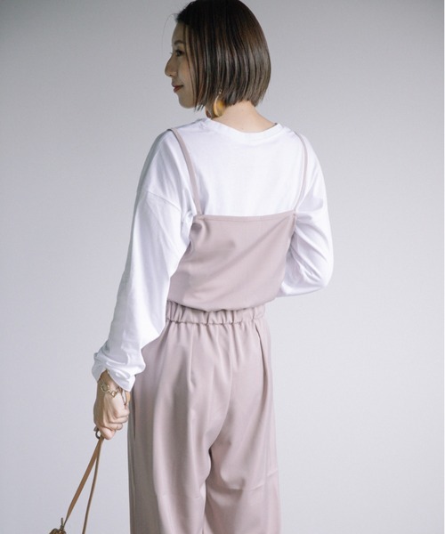 Chaco closet(チャコ クローゼット)の「サテン素材キャミサロペット(サロペット/オーバーオール・レディース・ブラック/ベージュ/グレー・FREE)」の12枚目の写真