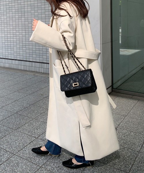 KOBE LETTUCE（コウベレタス）の「オーバーサイズロングガウンコート（チェスターコート・レディース・ブラック/ブルー/ホワイト系その他/ベージュ系その他/グリーン・S/M）」の11枚目の写真