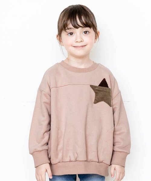 BREEZE（ブリーズ）の「スターポケットトレーナー（スウェット・キッズ・パープル/キナリ/ミント/ブラウン/イエロー/ピンク・140/150/90/100/110/120/130）」の6枚目の写真