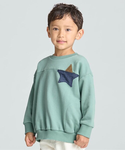 BREEZE（ブリーズ）の「スターポケットトレーナー（スウェット・キッズ・パープル/キナリ/ミント/ブラウン/イエロー/ピンク・140/150/90/100/110/120/130）」の3枚目の写真