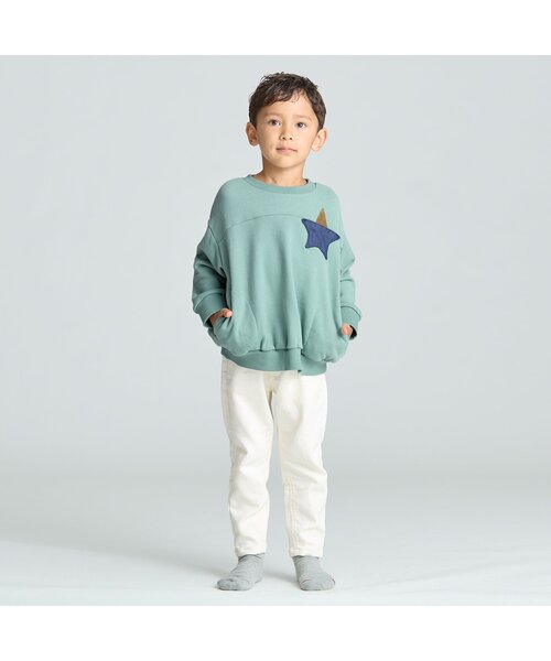 BREEZE（ブリーズ）の「スターポケットトレーナー（スウェット・キッズ・パープル/キナリ/ミント/ブラウン/イエロー/ピンク・140/150/90/100/110/120/130）」の11枚目の写真