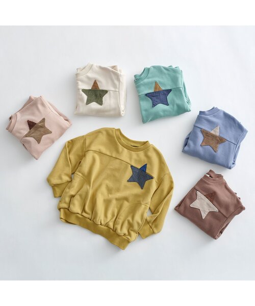 BREEZE（ブリーズ）の「スターポケットトレーナー（スウェット・キッズ・パープル/キナリ/ミント/ブラウン/イエロー/ピンク・140/150/90/100/110/120/130）」の21枚目の写真