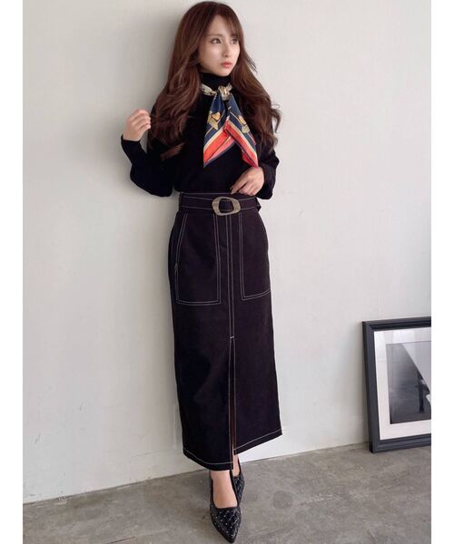 RESEXXY（リゼクシー）の「モールスキンペンシルスカート（スカート・レディース・ブラック/オレンジ/ブルー/アイボリー・FREE）」の5枚目の写真