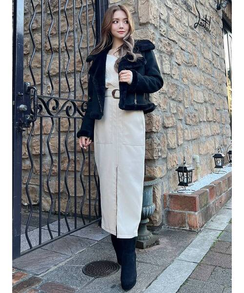 RESEXXY（リゼクシー）の「モールスキンペンシルスカート（スカート・レディース・ブラック/オレンジ/ブルー/アイボリー・FREE）」の14枚目の写真