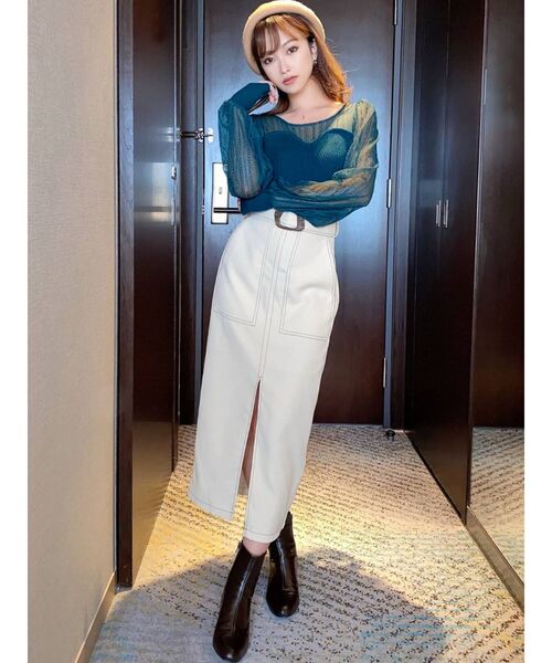 RESEXXY（リゼクシー）の「モールスキンペンシルスカート（スカート・レディース・ブラック/オレンジ/ブルー/アイボリー・FREE）」の15枚目の写真