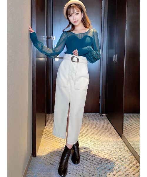 RESEXXY（リゼクシー）の「モールスキンペンシルスカート（スカート・レディース・ブラック/オレンジ/ブルー/アイボリー・FREE）」の16枚目の写真