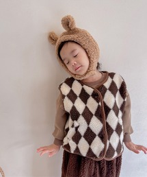 aimoha | 【aimoha-KIDS-】韓国子供服 ハーリキンチェック暖かいボアベスト(ベスト)