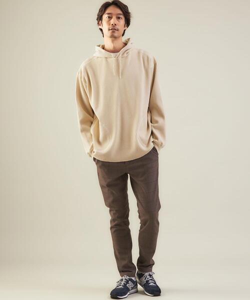 green label relaxing(グリーンレーベルリラクシング)の「<GLR/ lab>ワッフル フーディー 長袖 パーカー(パーカー・メンズ・オリーブ/ネイビー/ナチュラル・XL/L/M/S)」の5枚目の写真