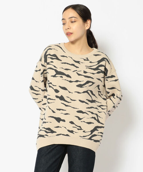 DROIT BELLO(ドロイトベロ)の「DROIT BELLO(ドロイトベロ) ゼブラ柄ジャガードプルオーバー(ニット/セーター・レディース・ライトベージュ/ブラック・FREE)」の6枚目の写真