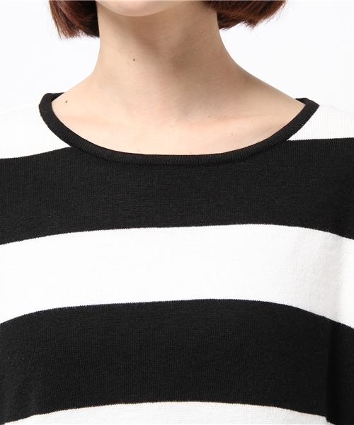 DISCOAT（ディスコート）の「【Discoat】ミラノリブボーダープルオーバー（ニット/セーター・レディース・ブラック/ダークブルー/チャコールグレー・ﾌﾘ-）」の8枚目の写真