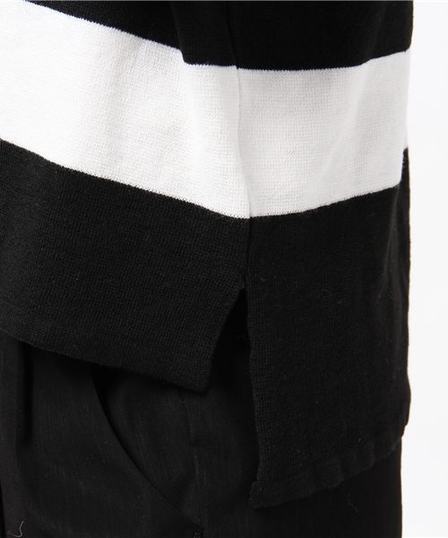 DISCOAT（ディスコート）の「【Discoat】ミラノリブボーダープルオーバー（ニット/セーター・レディース・ブラック/ダークブルー/チャコールグレー・ﾌﾘ-）」の10枚目の写真