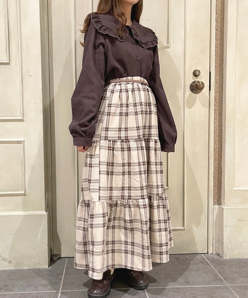 apres jour(アプレジュール)の「コーデュロイフリルブラウス【ZOZOTOWN限定アイテム】(シャツ/ブラウス・レディース・ダークブラウン/ピンクベージュ/グレイッシュベージュ・X-LARGE/フリー)」の14枚目の写真