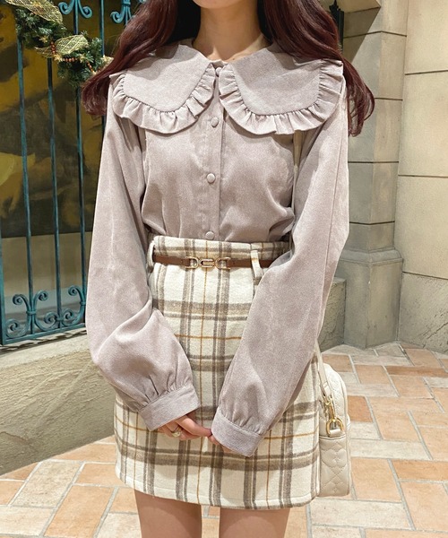apres jour(アプレジュール)の「コーデュロイフリルブラウス【ZOZOTOWN限定アイテム】(シャツ/ブラウス・レディース・ダークブラウン/ピンクベージュ/グレイッシュベージュ・X-LARGE/フリー)」の21枚目の写真