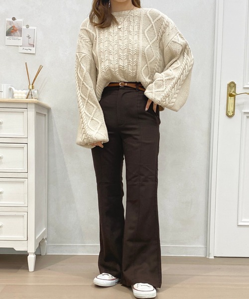 apres jour（アプレジュール）の「センターシームフレアパンツ【ZOZOTOWN限定アイテム】（その他パンツ・レディース・モカ/ダークグリーン/ダークブラウン・MEDIUM/SMALL/X-LARGE）」の16枚目の写真