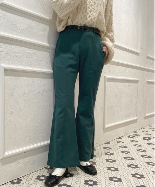 JEWEL フレアパンツ カーキ(レディースS) セール】センターシームフレアパンツ【ZOZOTOWN限定アイテム】（その他