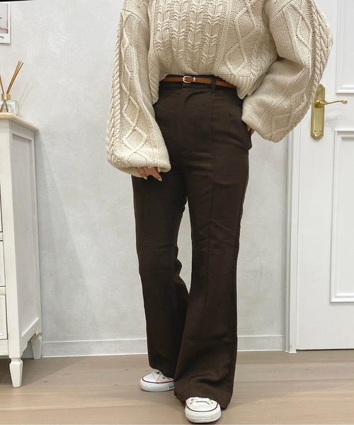 apres jour（アプレジュール）の「センターシームフレアパンツ【ZOZOTOWN限定アイテム】（その他パンツ・レディース・モカ/ダークグリーン/ダークブラウン・MEDIUM/SMALL/X-LARGE）」の9枚目の写真