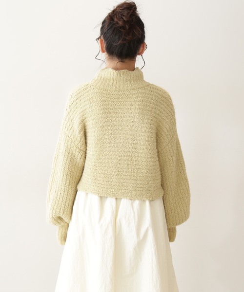 FREE'S MART（フリーズマート）の「フェザーモールハイネック短丈ニット（ニット/セーター・レディース・ホワイト/グレー/イエロー・FREE）」の9枚目の写真