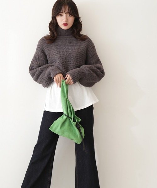 FREE'S MART（フリーズマート）の「フェザーモールハイネック短丈ニット（ニット/セーター・レディース・ホワイト/グレー/イエロー・FREE）」の21枚目の写真