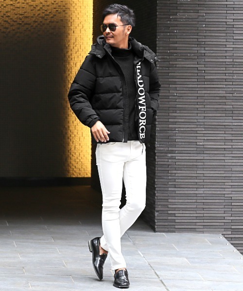 LUXSTYLE(ラグスタイル)の「フードロゴプリント中綿ブルゾン(ブルゾン・メンズ・ブラック/ホワイト・M/L/XL)」の11枚目の写真