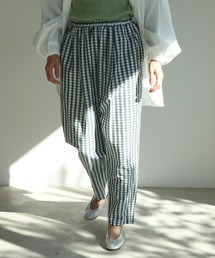 yuni | キュプラ/コットン平織check easyパンツ(その他パンツ)