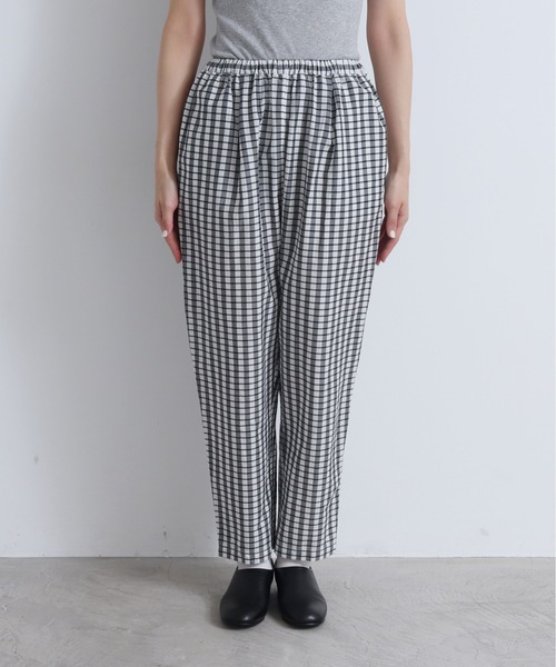 yuni(ユニ )の「キュプラ/コットン平織check easyパンツ(その他パンツ・レディース・ホワイト/ベージュ・FREE)」の13枚目の写真