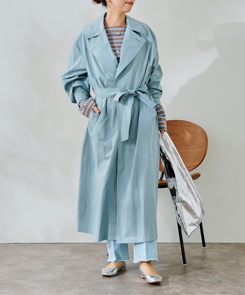 DouDou（ドゥドゥ）の「トレンチコート（トレンチコート・レディース・ベージュ/ブルー・FREE）」の2枚目の写真