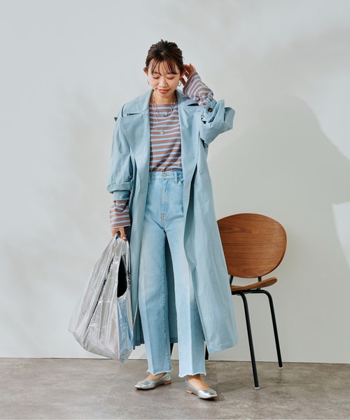 DouDou（ドゥドゥ）の「トレンチコート（トレンチコート・レディース・ベージュ/ブルー・FREE）」の4枚目の写真